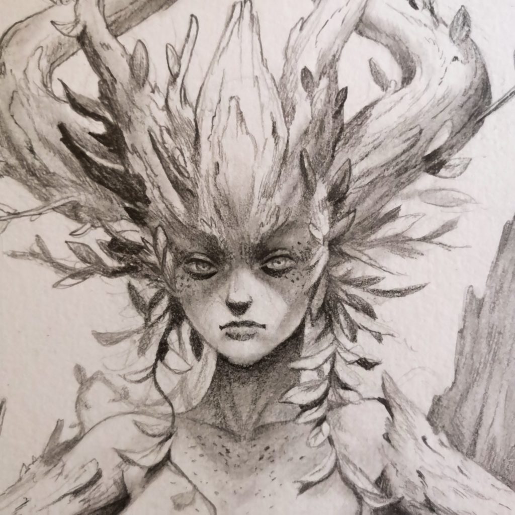 Croquis  sur le thème fantasy/faery